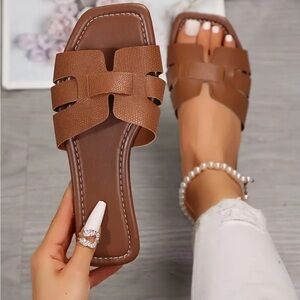 Lot Of 5 Elegant Black. White, Green, Orange, Brown Women's Sandals.